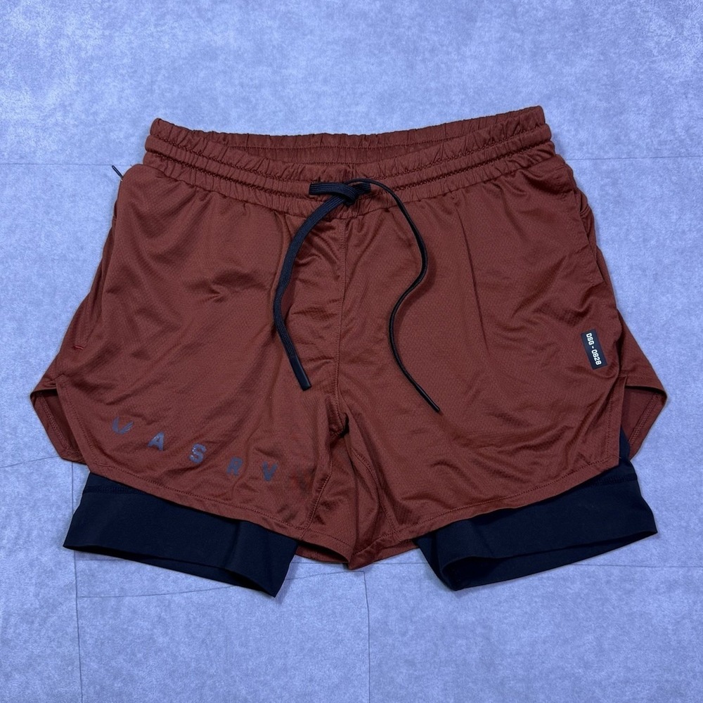 ASRV Shorts Mens M 2 In 1 Lined Running Performance Stretch Athletic Activewear